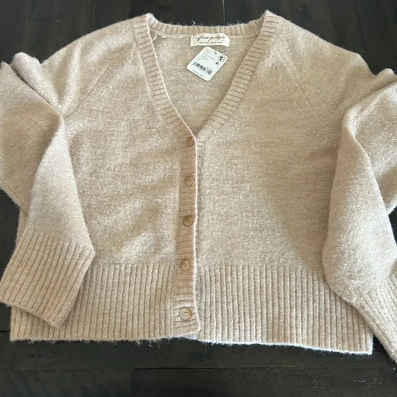 Free People School Girl Cardigan in Pearl Melange - Picture 8 of 10